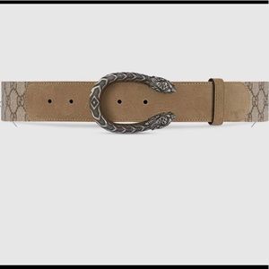 Gucci Taupe Dionysus Belt / GG Supreme